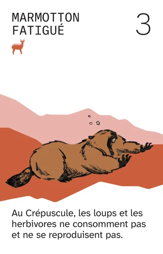 Marmotton fatigué, 3 : au Crépuscule, les loups et les herbivores ne consomment pas et ne se reproduisent pas.